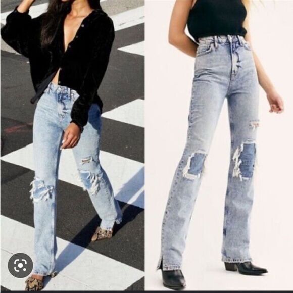 Free People We The Free My Own Lane Bootcut Jeans Size 25 - Picture 4 of 14